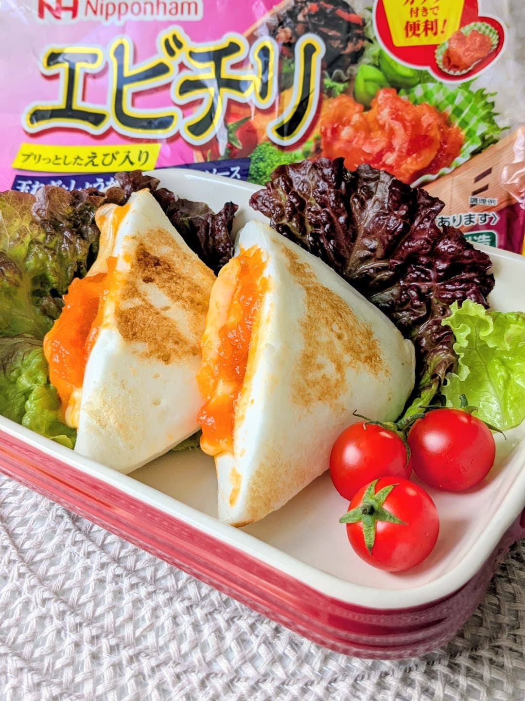 はんぺんのエビチリ挟み焼きの完成写真