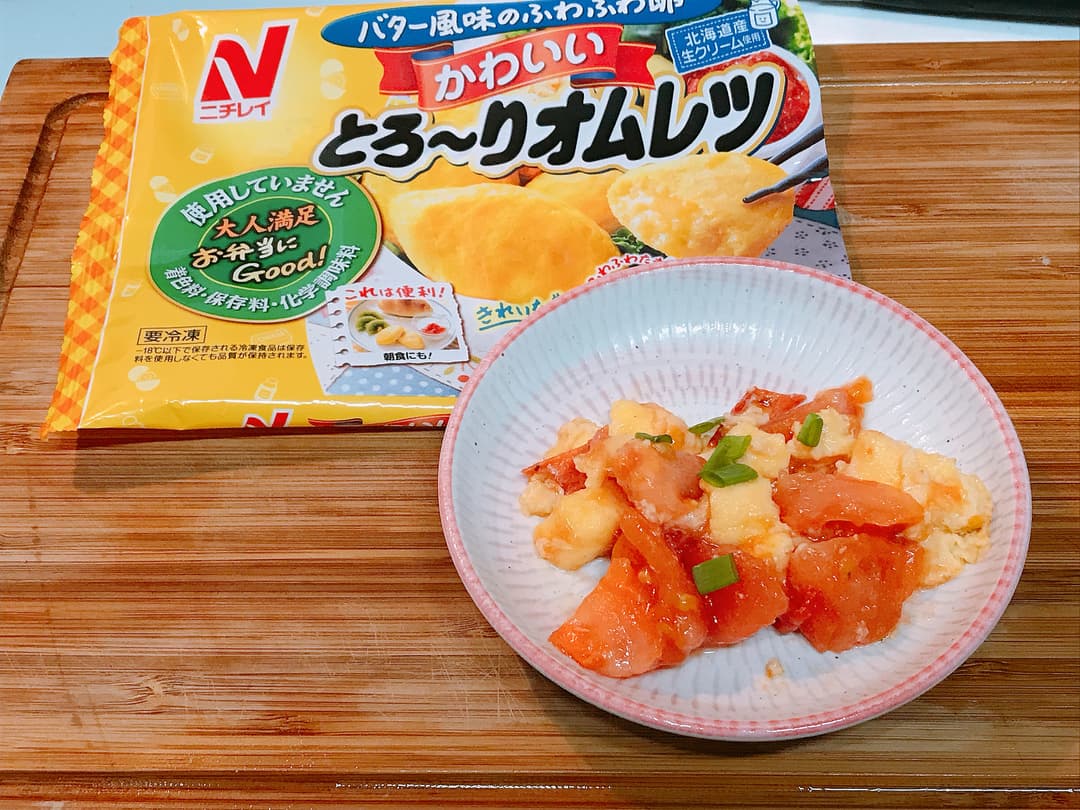 トマトとたまごの炒めものの完成写真