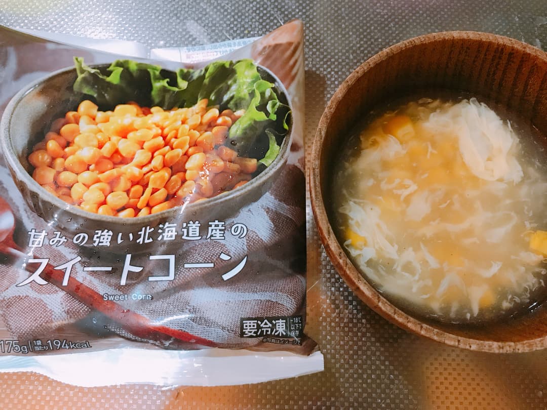 簡単コーンとたまごの中華スープの完成写真