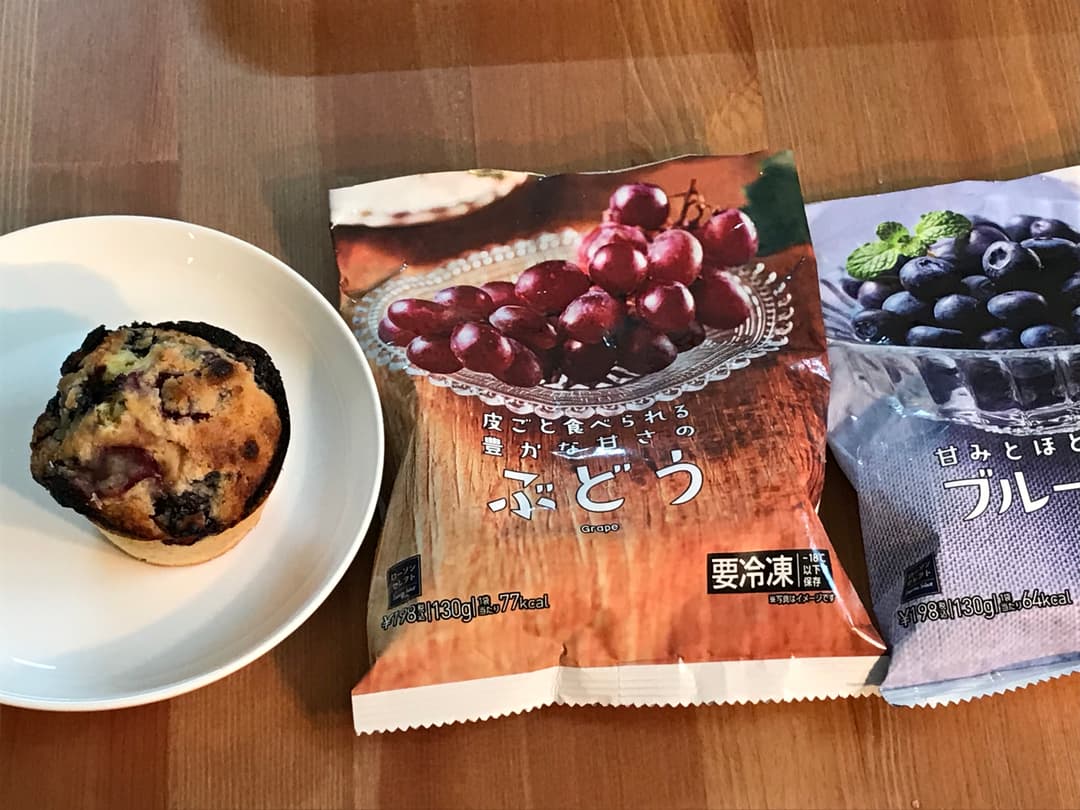 LAWSONぶどうとブルーベリーのクランブルマフィンの完成写真