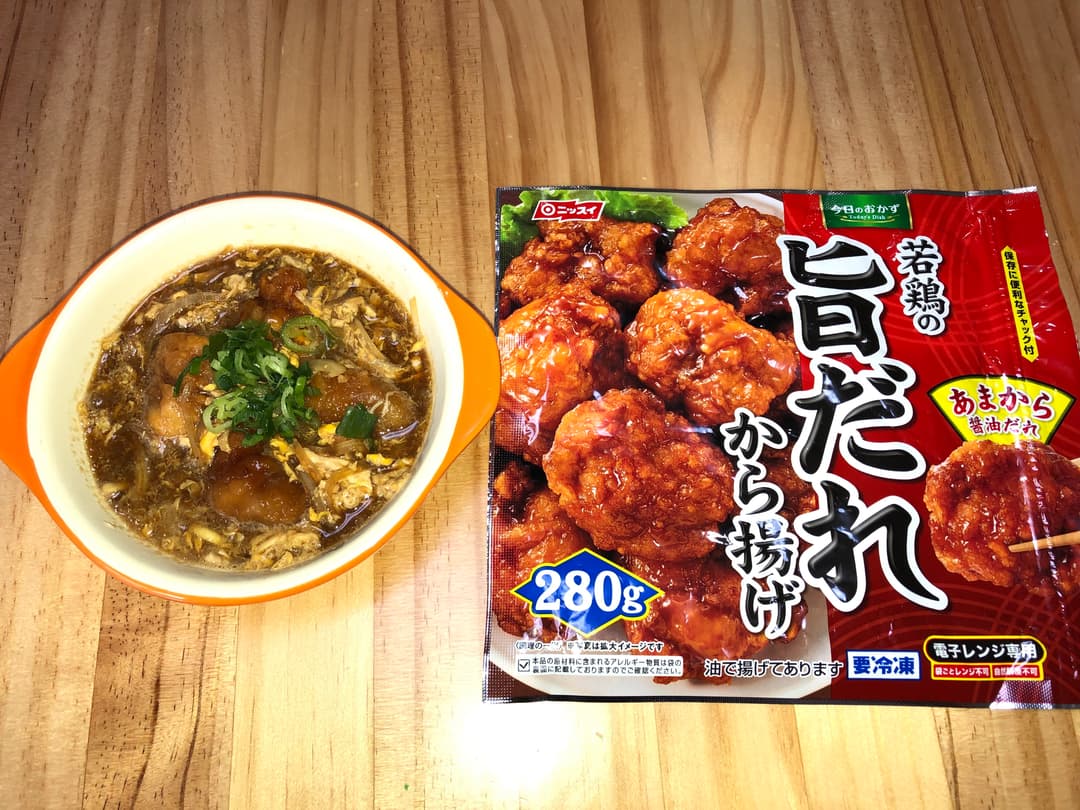 旨だれから揚げの卵とじの完成写真
