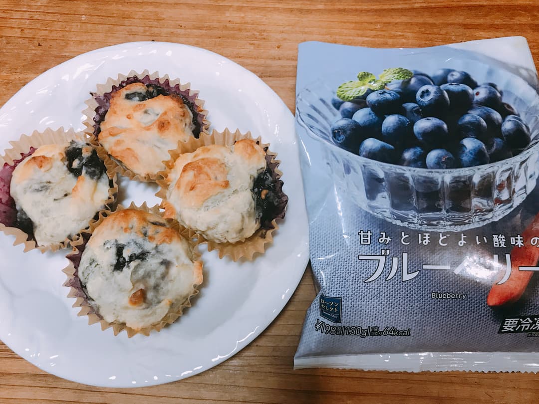 HMで簡単!ブルーベリーマフィンの完成写真