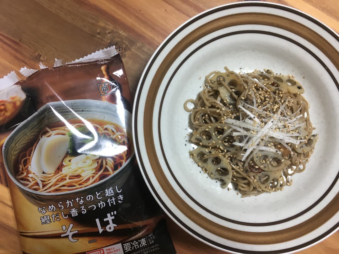 ペペロンおそばの完成写真