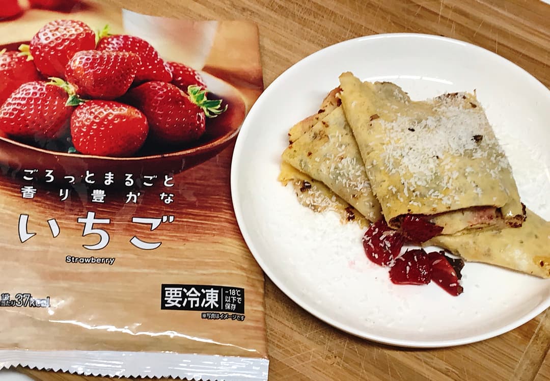 LAWSON レンジで作るいちごのバナナクレープの完成写真
