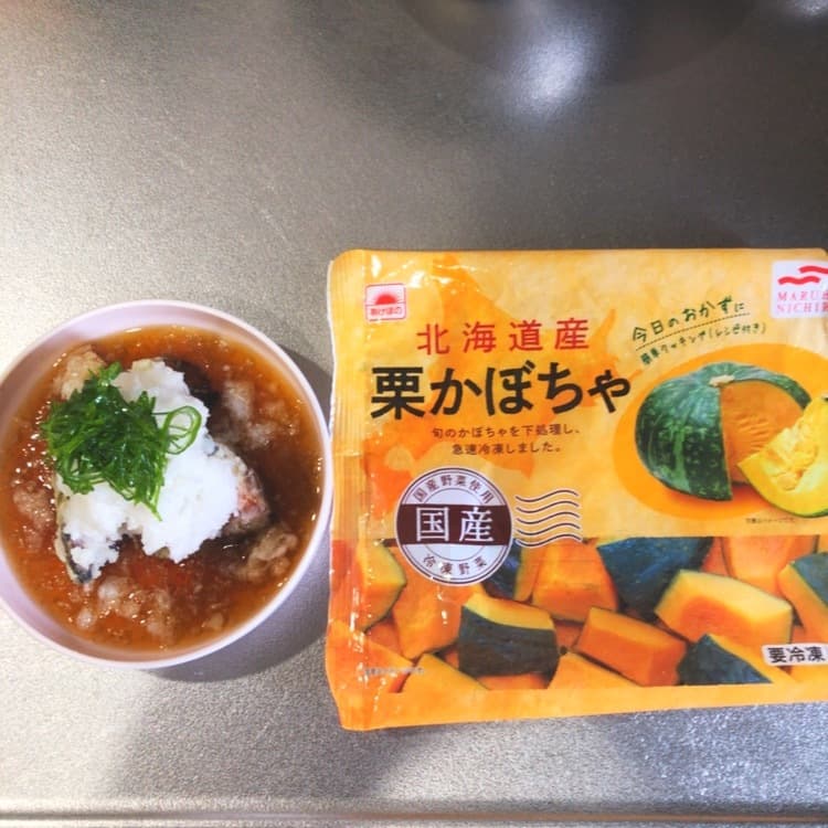 栗かぼちゃの揚げ出しの完成写真