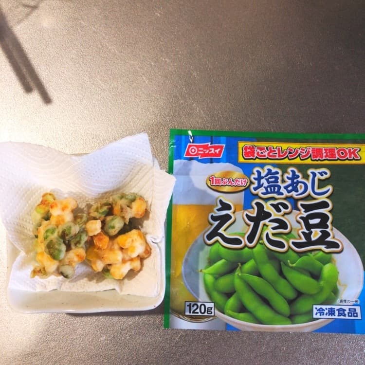 枝豆とコーンのかき揚げの完成写真