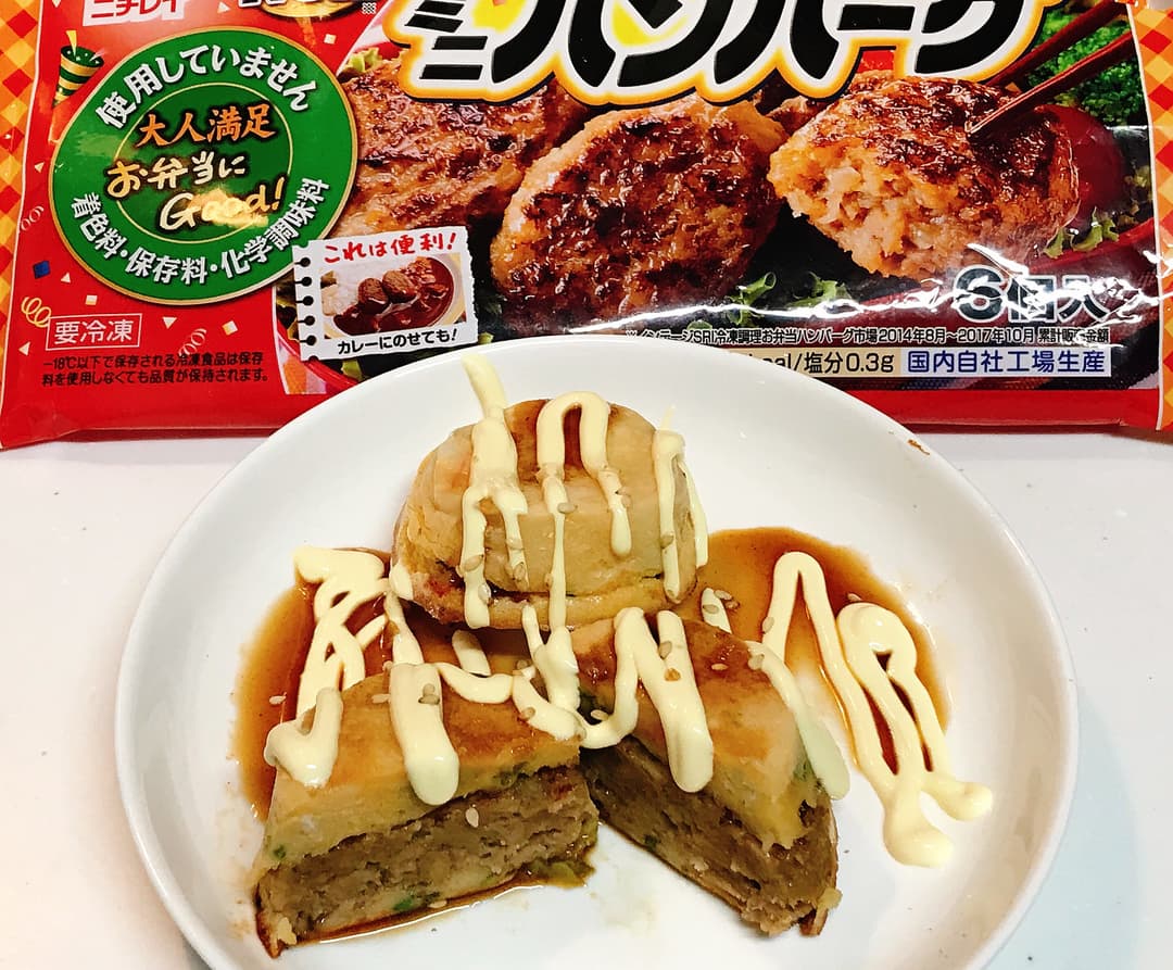 ミニハンバーグのトースターお好み焼の完成写真
