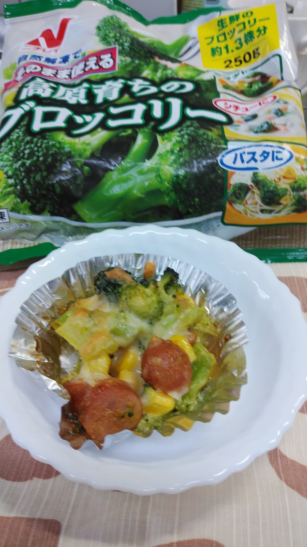お弁当に⭐ブロッコリーとウィンナーのカレーマヨ焼きの完成写真