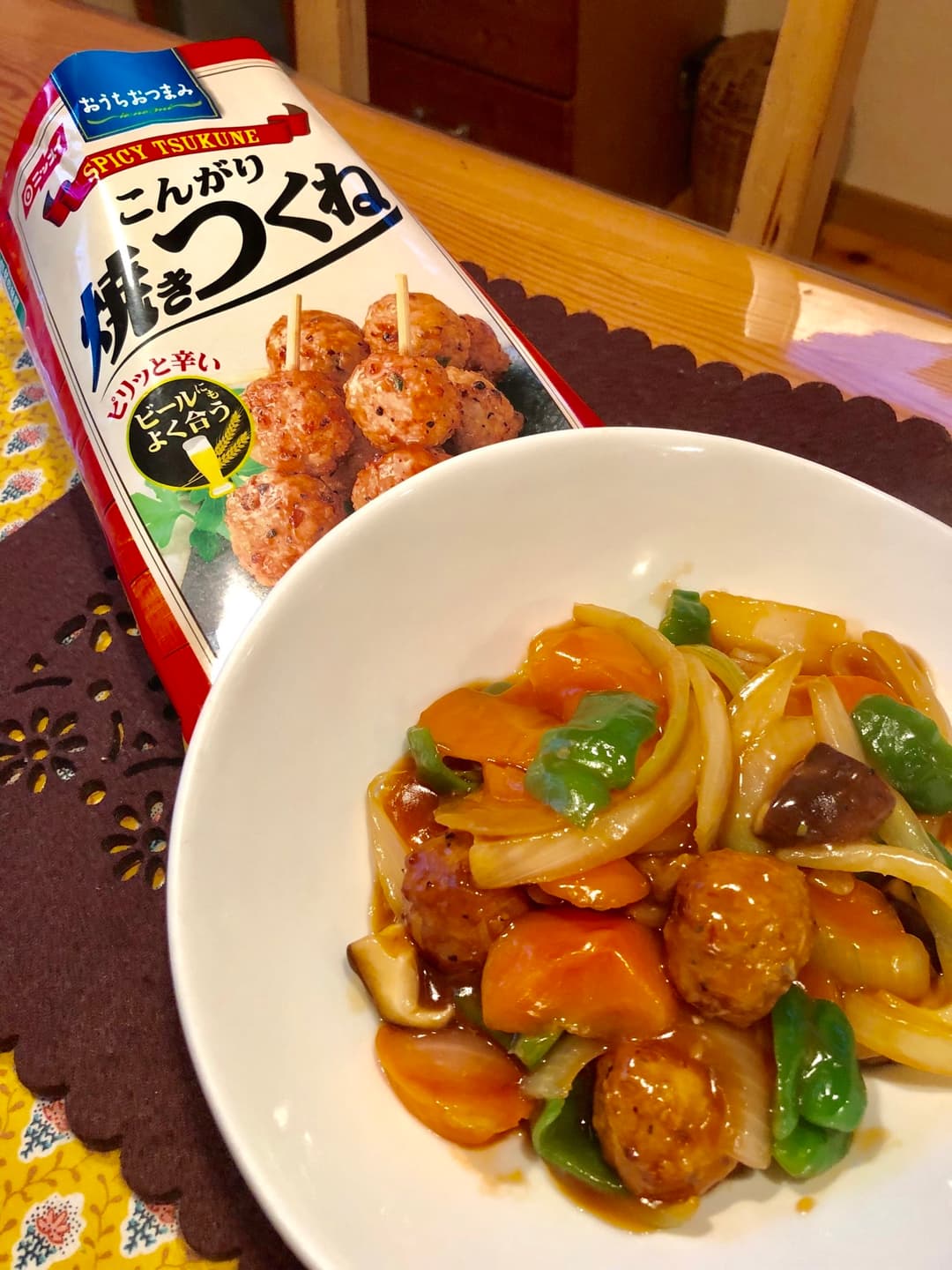 焼きつくねの酢豚風の完成写真