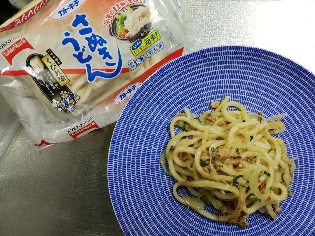 バター醤油うどんの完成写真