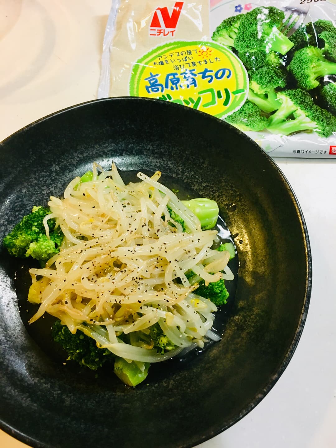 ブロッコリーのもやしあんかけの完成写真