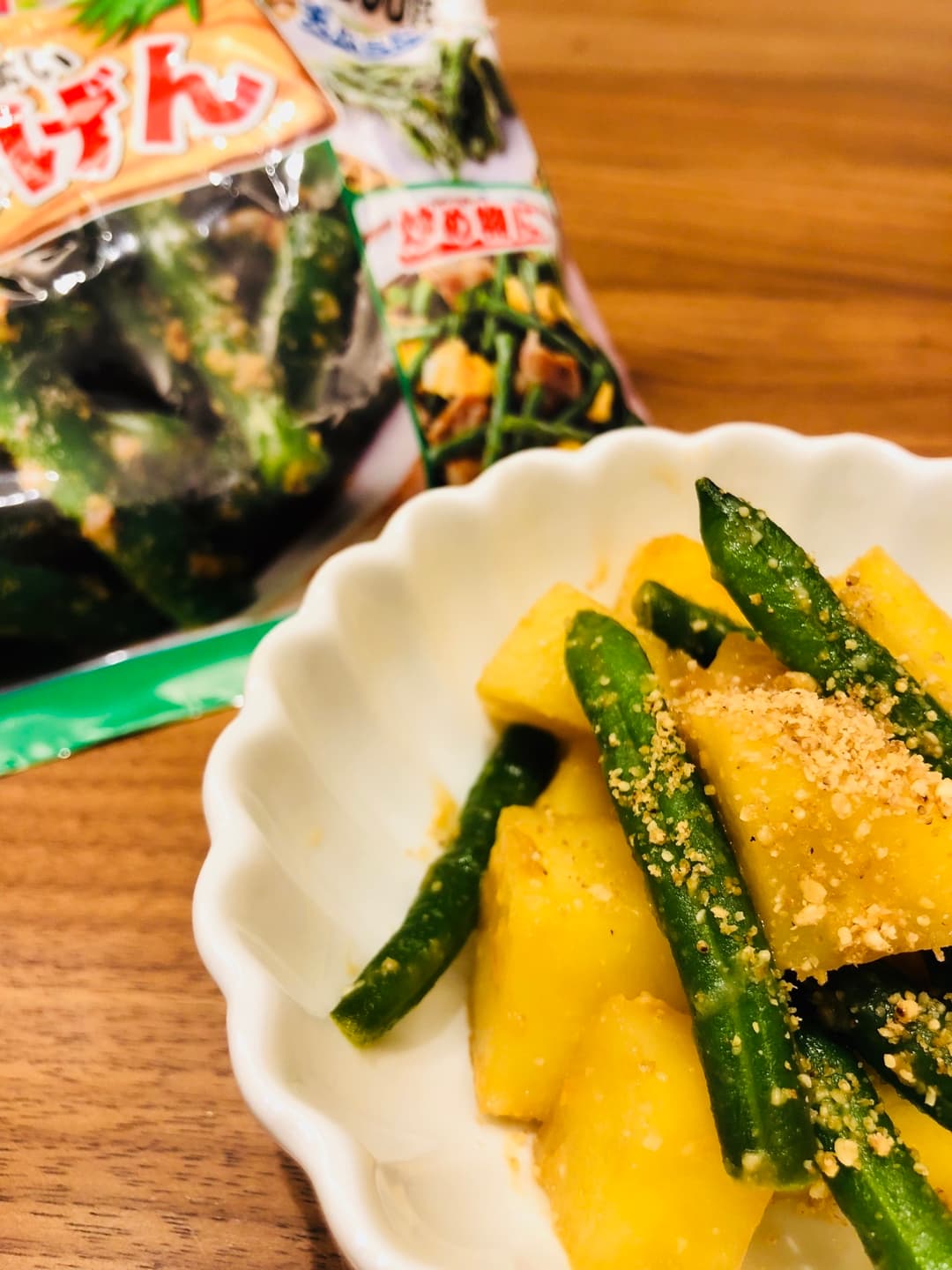 レンジで簡単!ジャガイモといんげんの味噌和えの完成写真