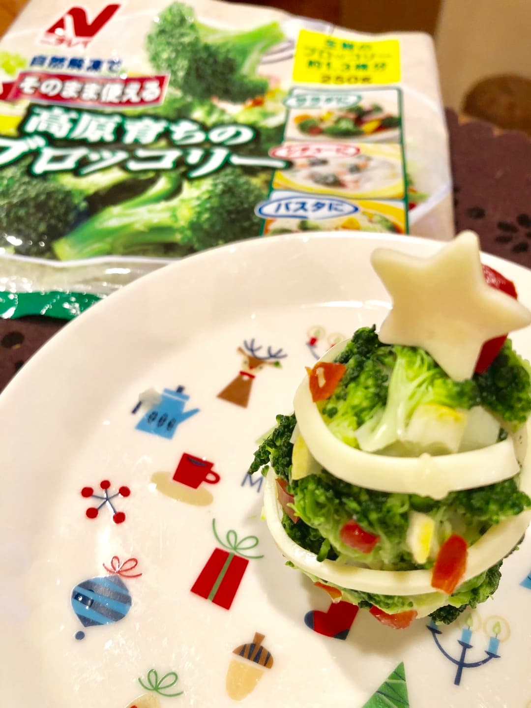 ブロッコリーでミニツリーの完成写真