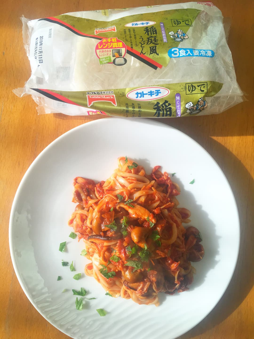 きのことツナのパスタ風の完成写真