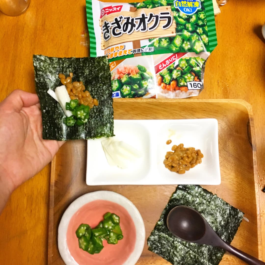 オクラは手巻き寿司の具の名脇役!の完成写真