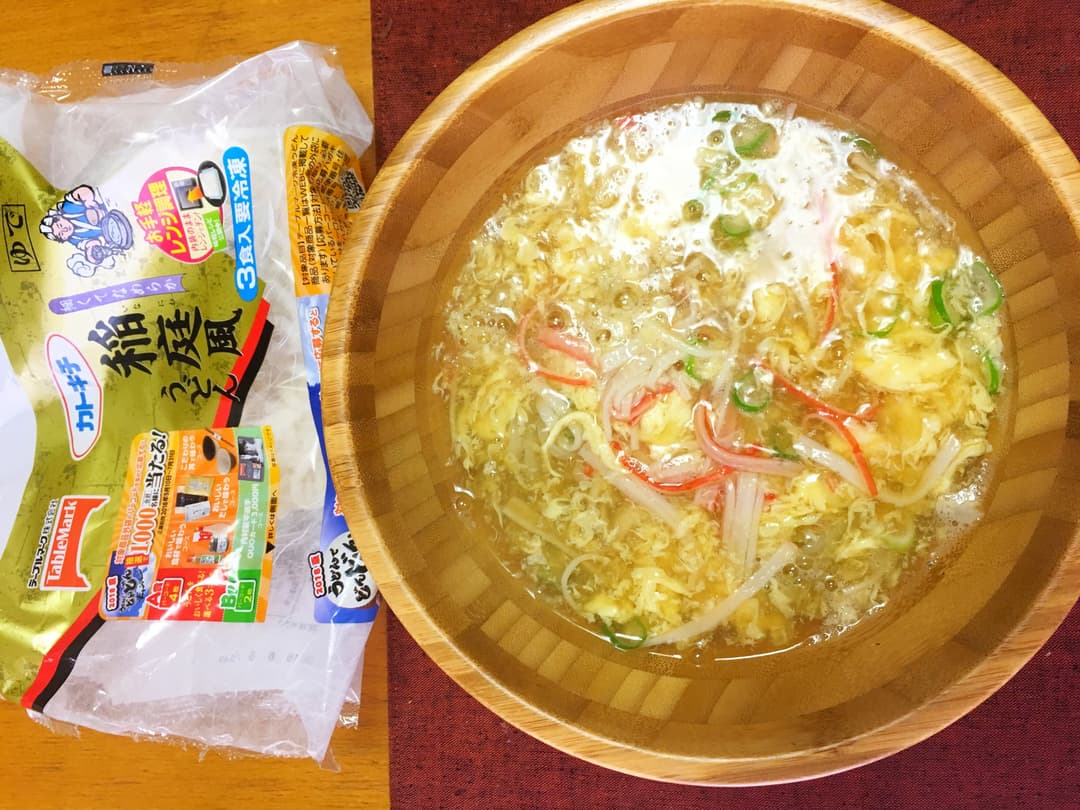 かに玉風うどんの完成写真