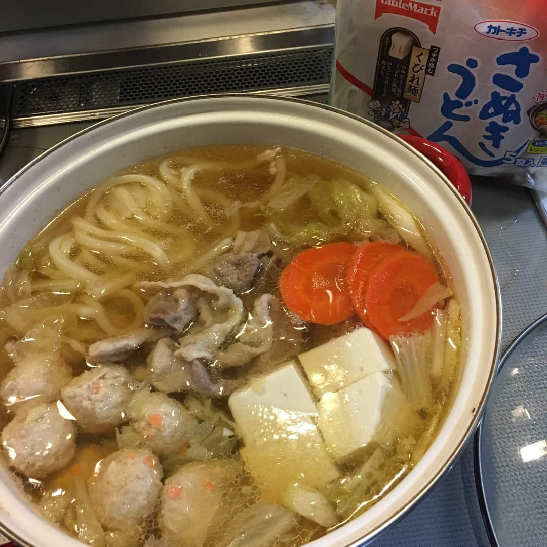 出汁鍋うどんの完成写真