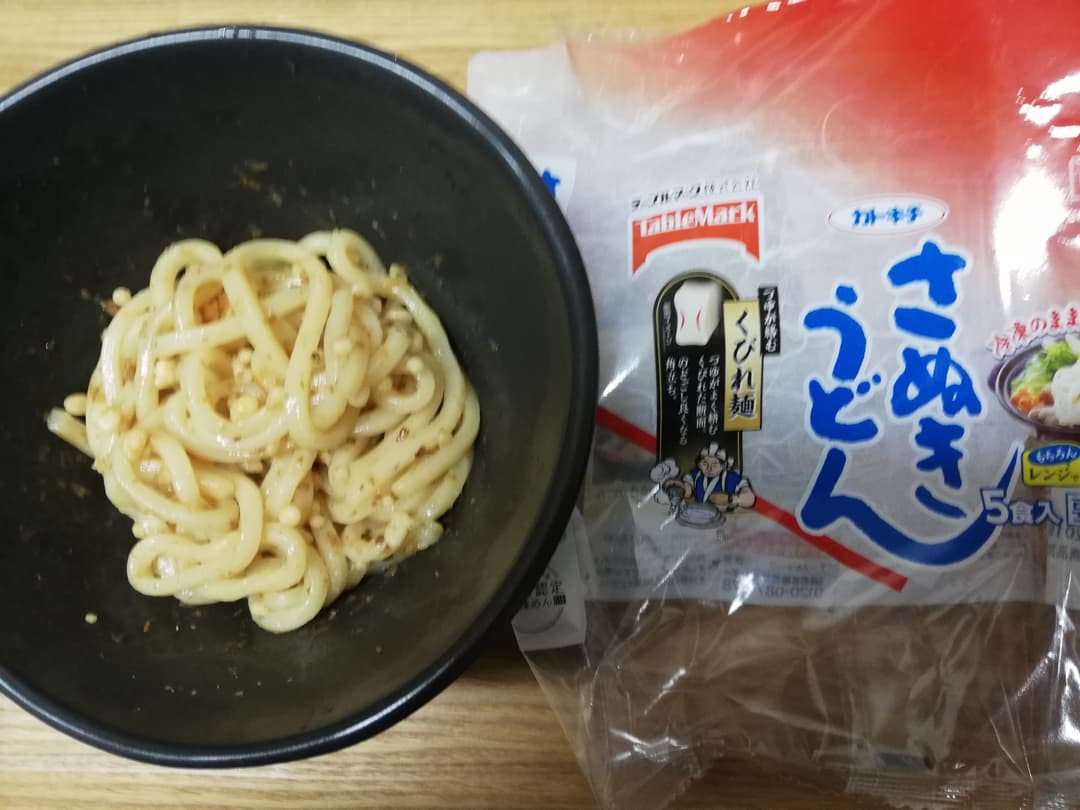 天かすまぜうどんの完成写真