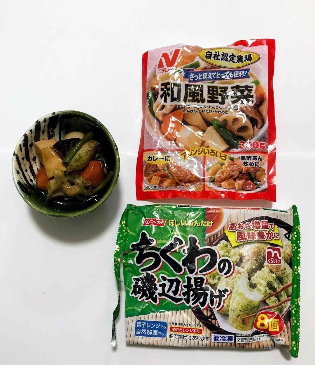 野菜の煮物 磯辺揚げのとろっとあんかけの完成写真