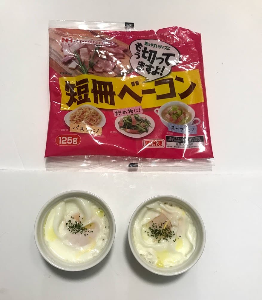 レンジで簡単☆ベーコンエッグの完成写真