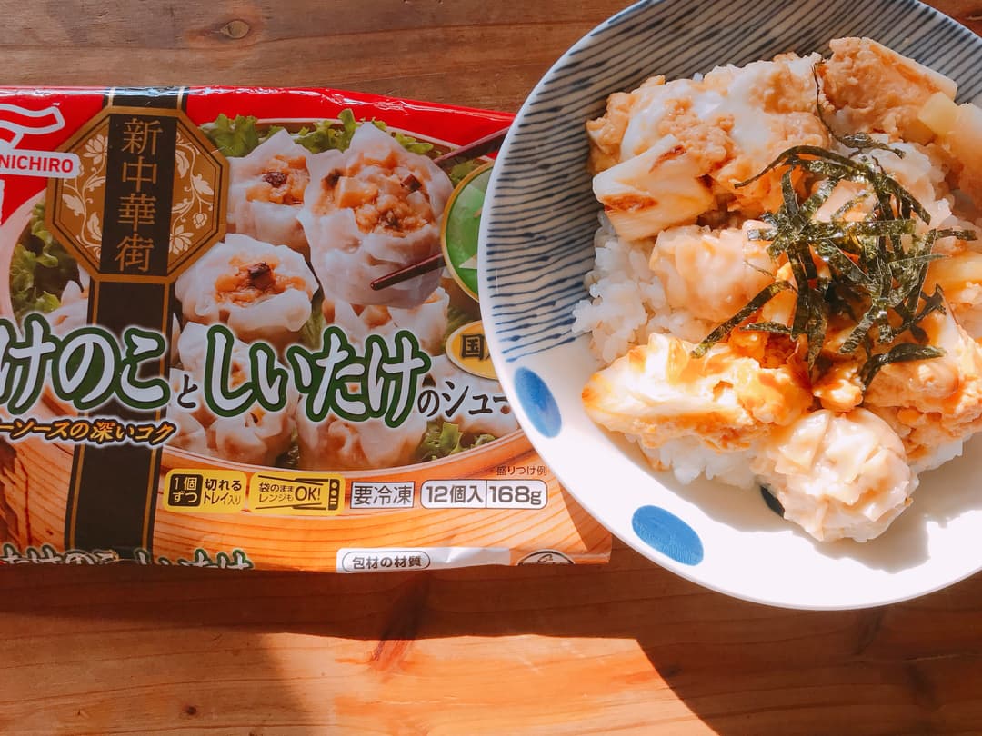 焼売たまごどんぶりの完成写真