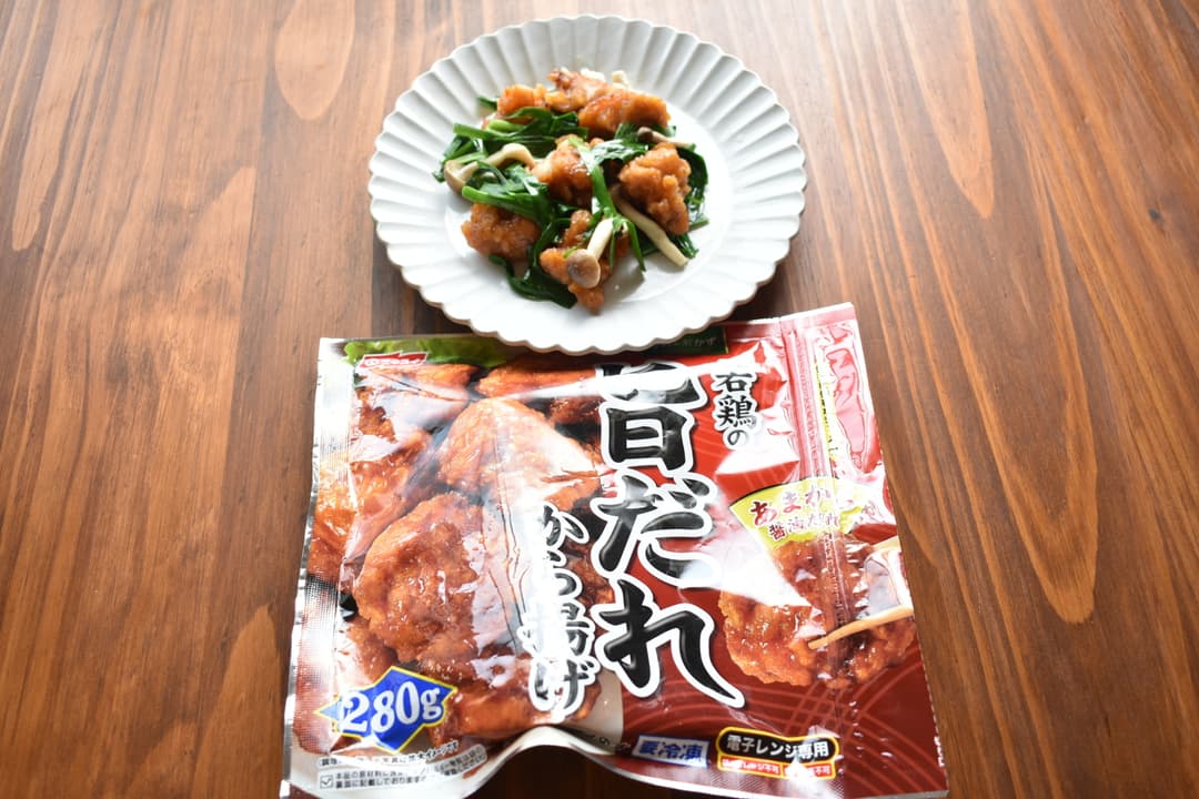 旨だれから揚げニラ炒めの完成写真