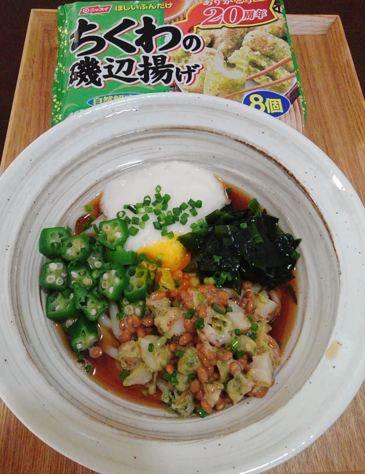 ネバネバぶっかけうどんの完成写真