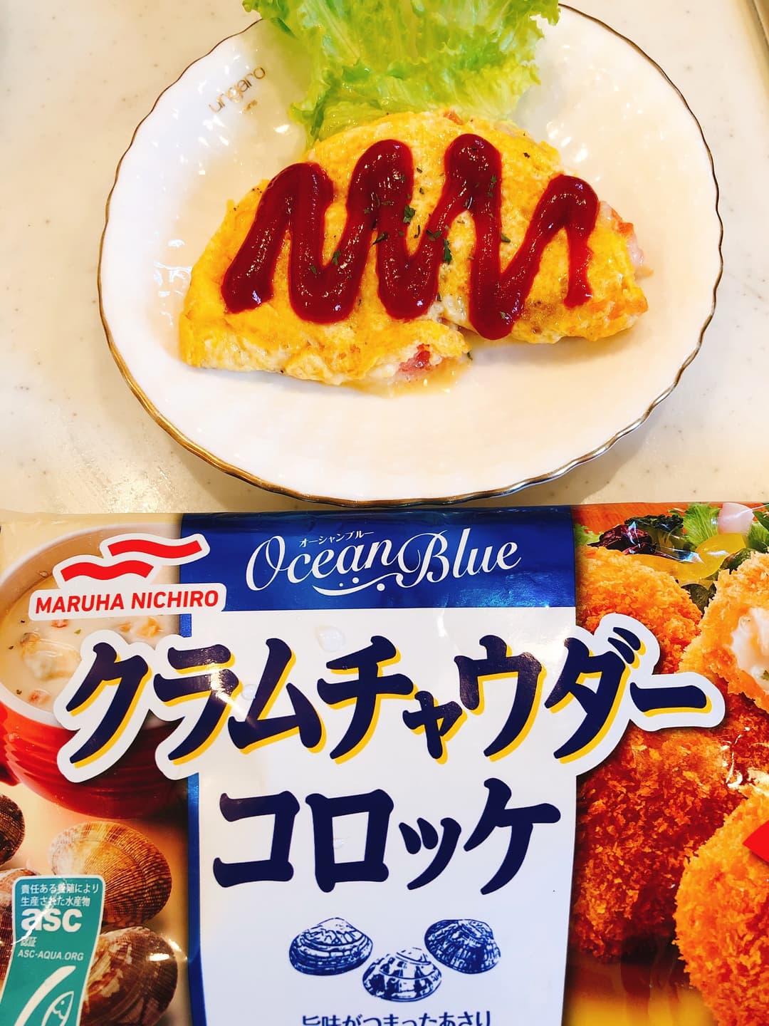 クラムチャウダーオムレツの完成写真