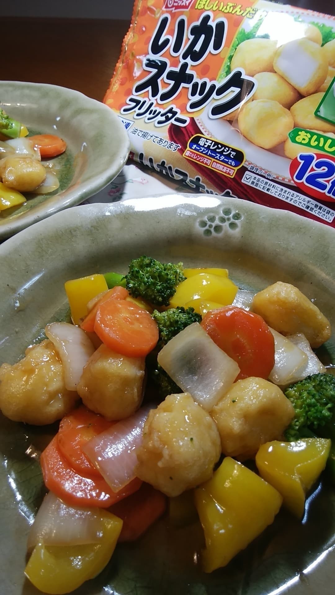 イカと野菜の甘酢炒めの完成写真