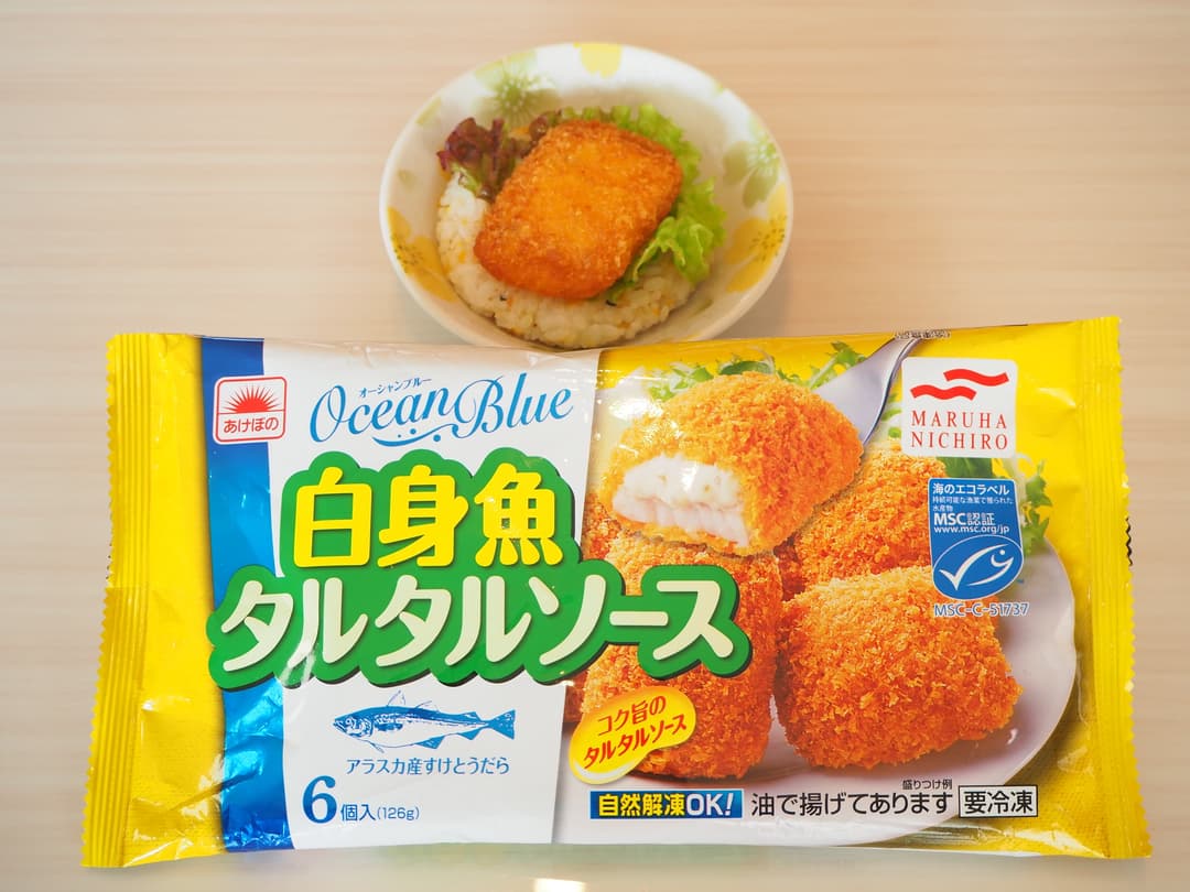 白身魚タルタルのっけおにぎりの完成写真