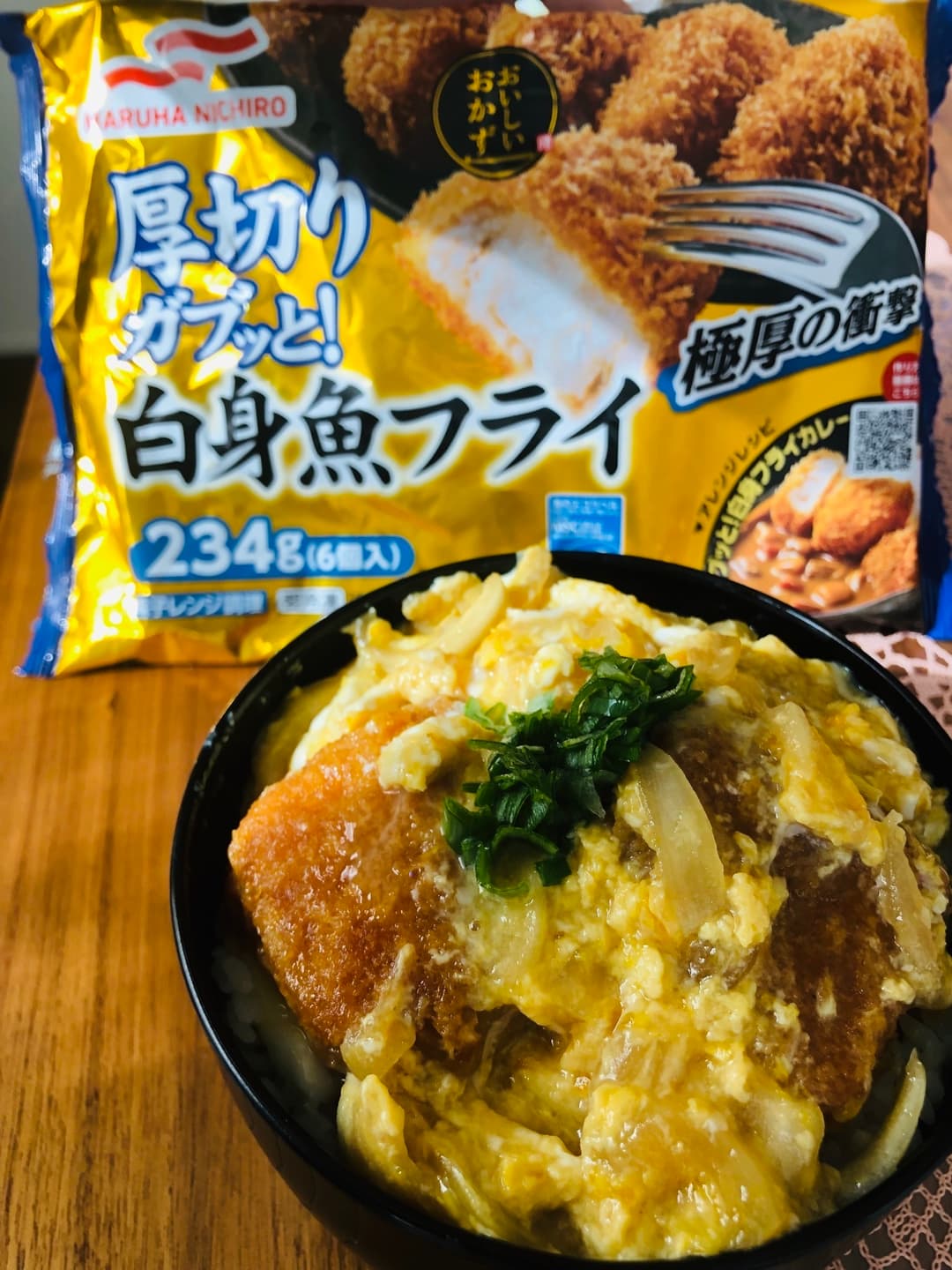 めんつゆで簡単!白身魚フライでカツ丼風の完成写真