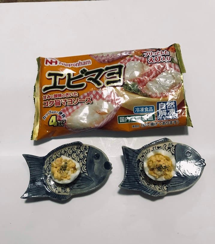エビマヨの卵カップの完成写真