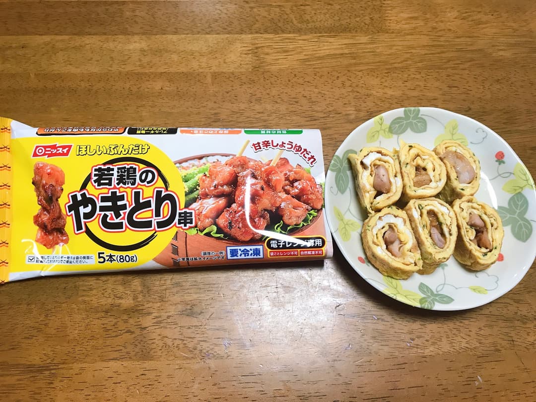 やきとり入り卵焼きの完成写真