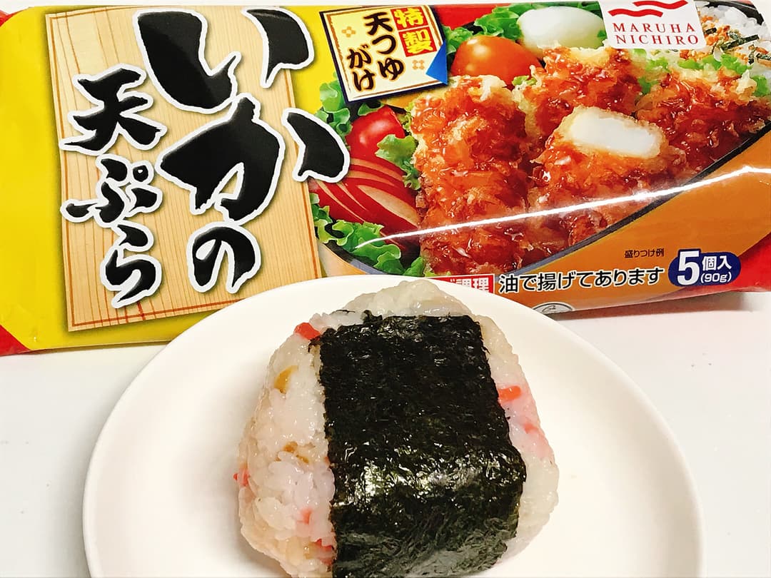 特製天つゆイカ天にぎりの完成写真