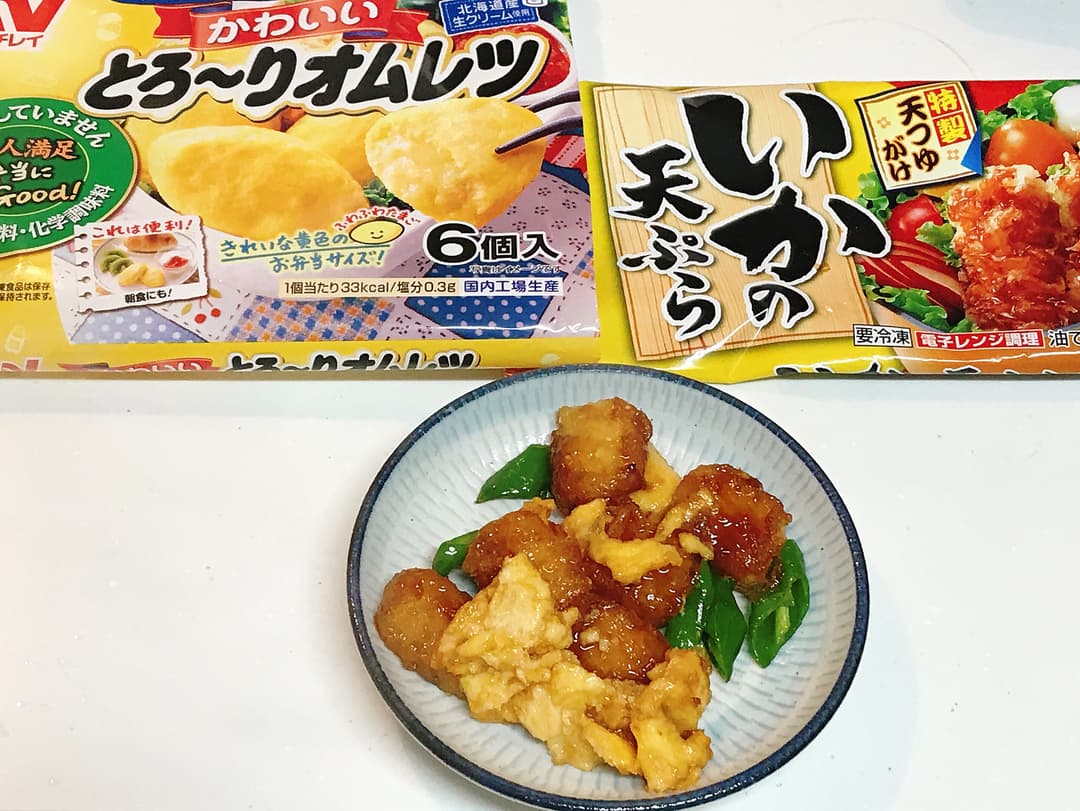 イカ天のふわふわたまご炒めの完成写真