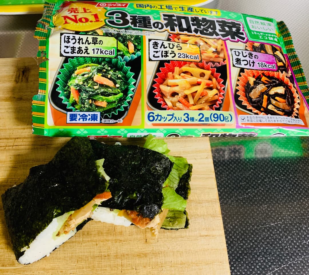 きんぴらおにぎりサンドの完成写真