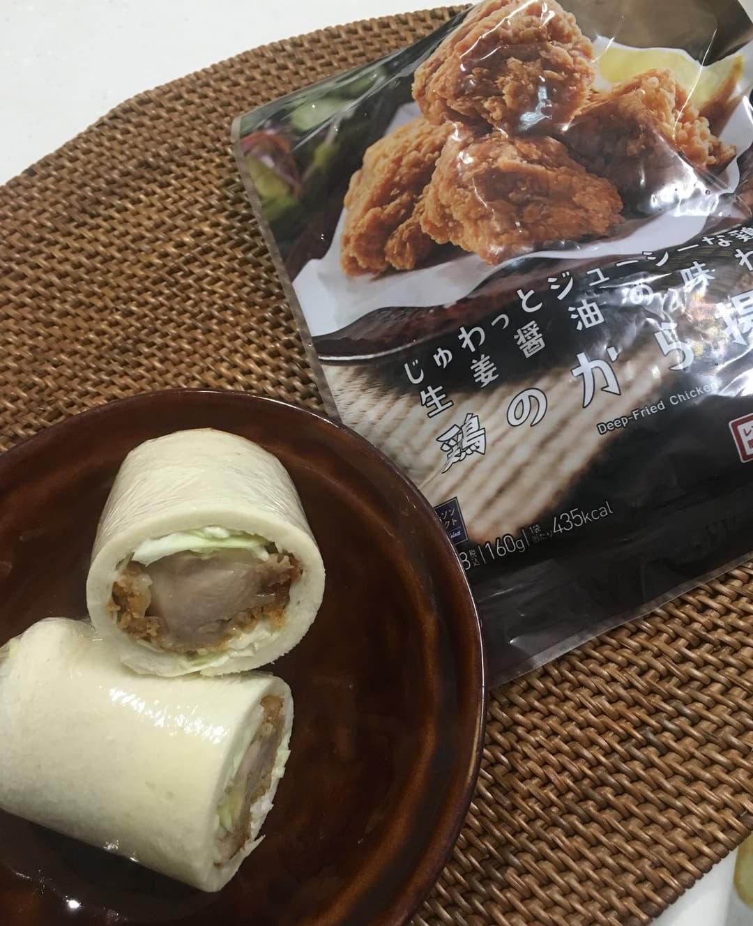 唐揚げのラップサンドの完成写真