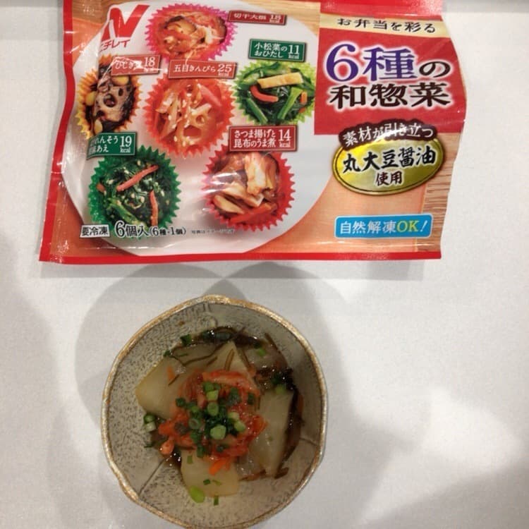 6種の和惣菜 さつま揚げと昆布のうま煮で 韓国風大根♪の完成写真