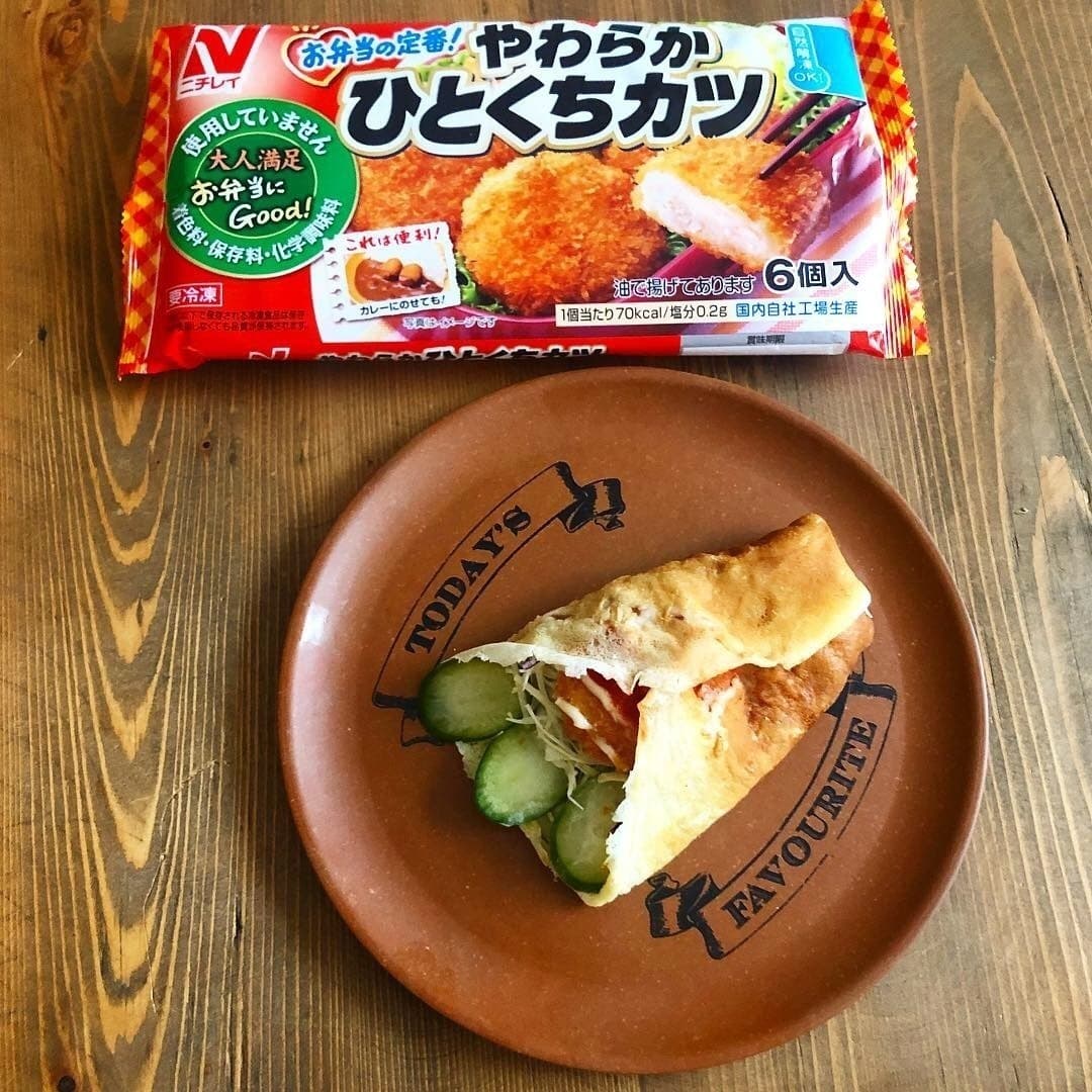 やわらかひとくちカツのクレープの完成写真