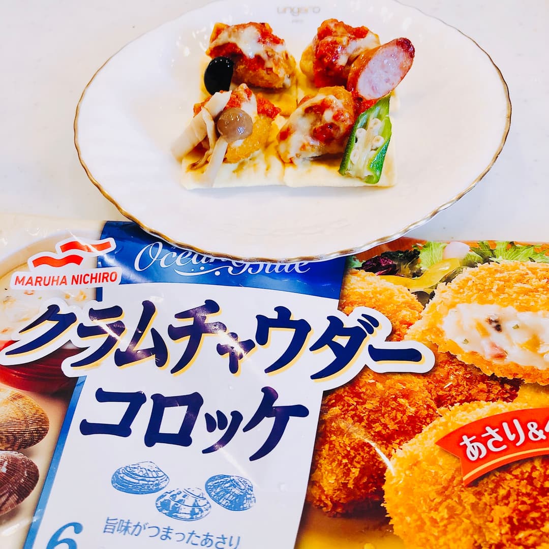 トマトチーズコロッケのカナッペの完成写真