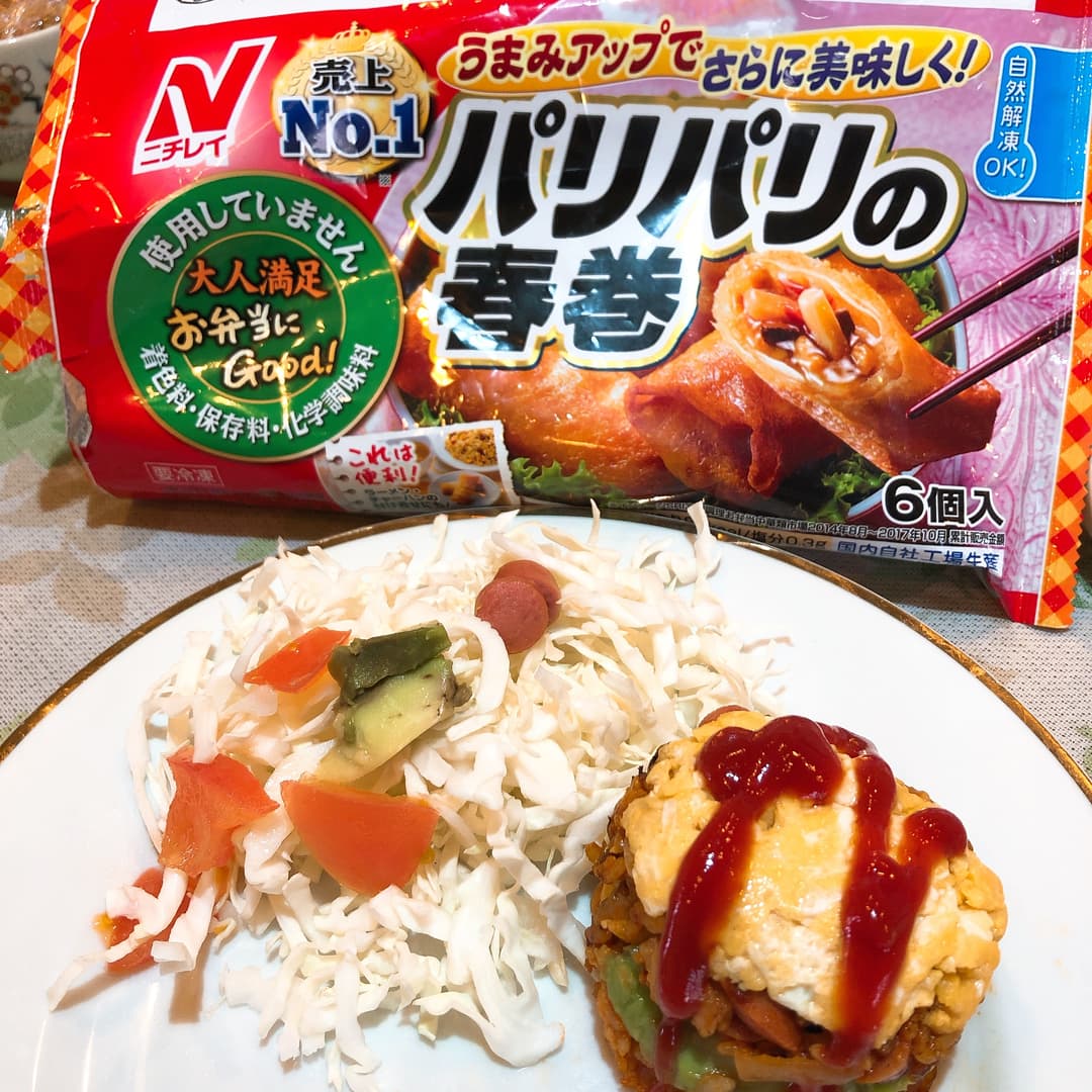春巻き入りオムライスの完成写真