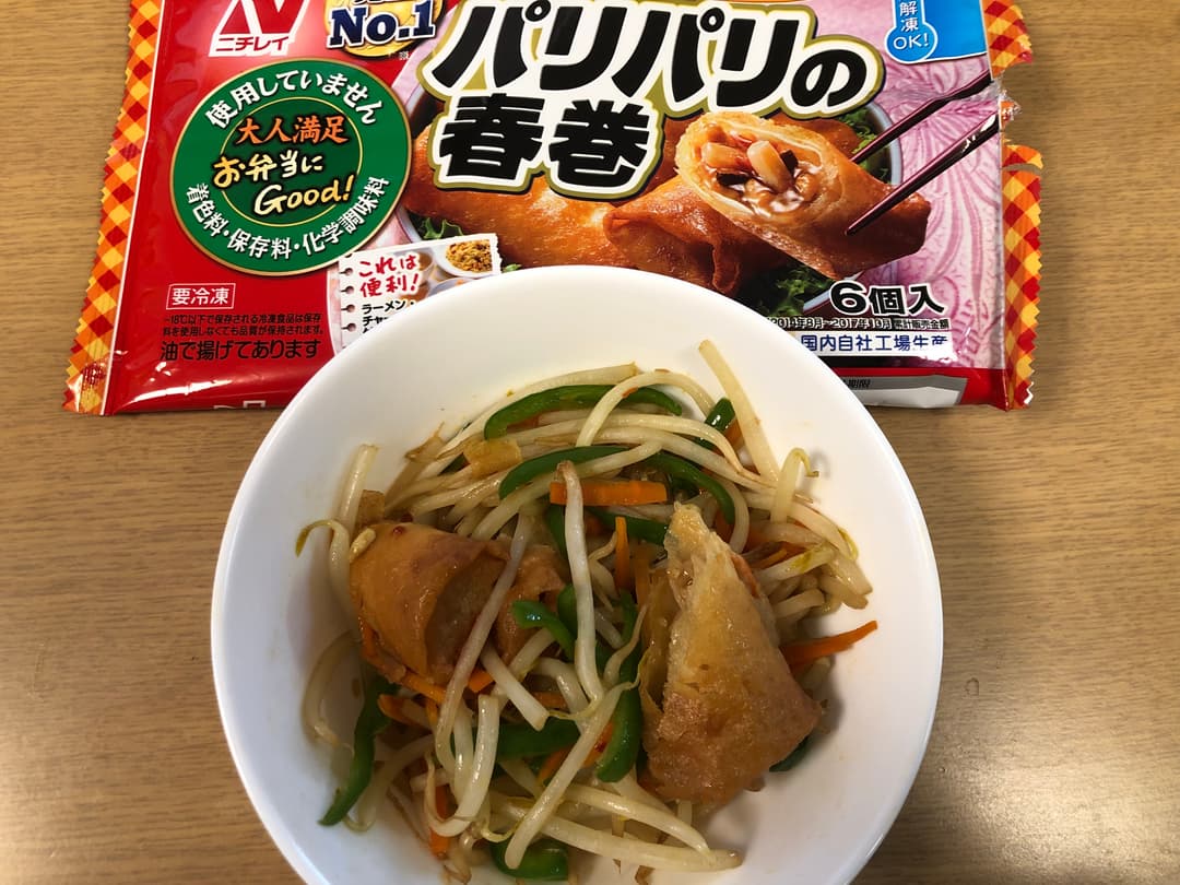 春巻のピリ辛炒めの完成写真