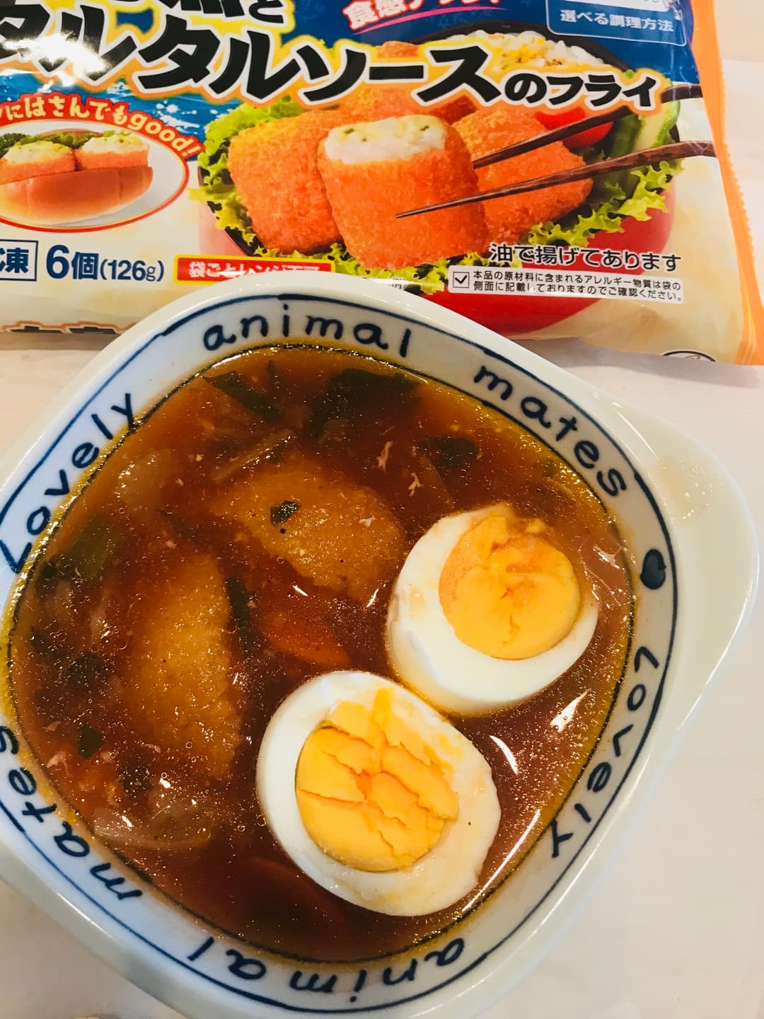 白身魚のフライスープの完成写真
