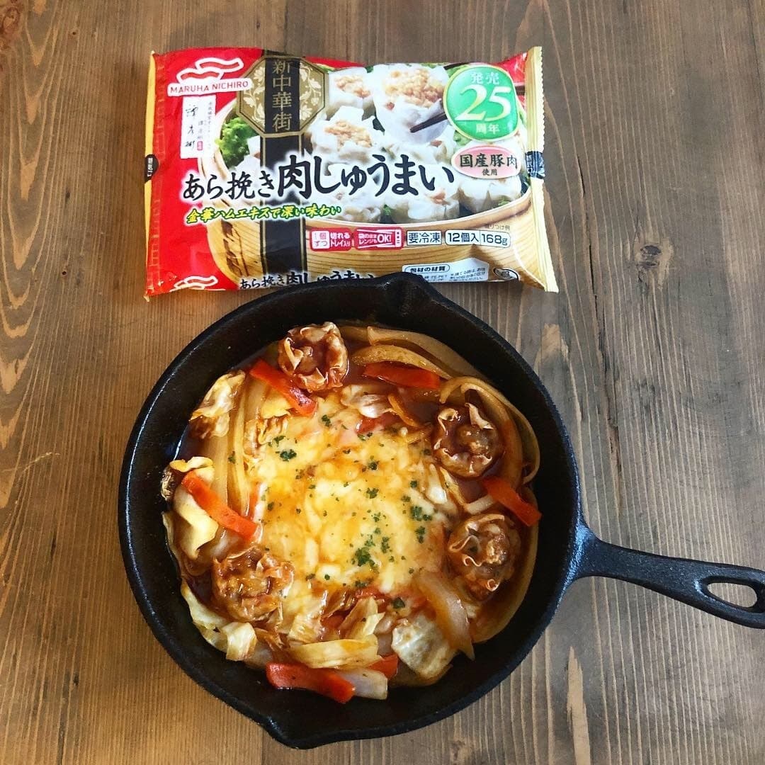 肉しゅうまいでチーズタッカルビの完成写真