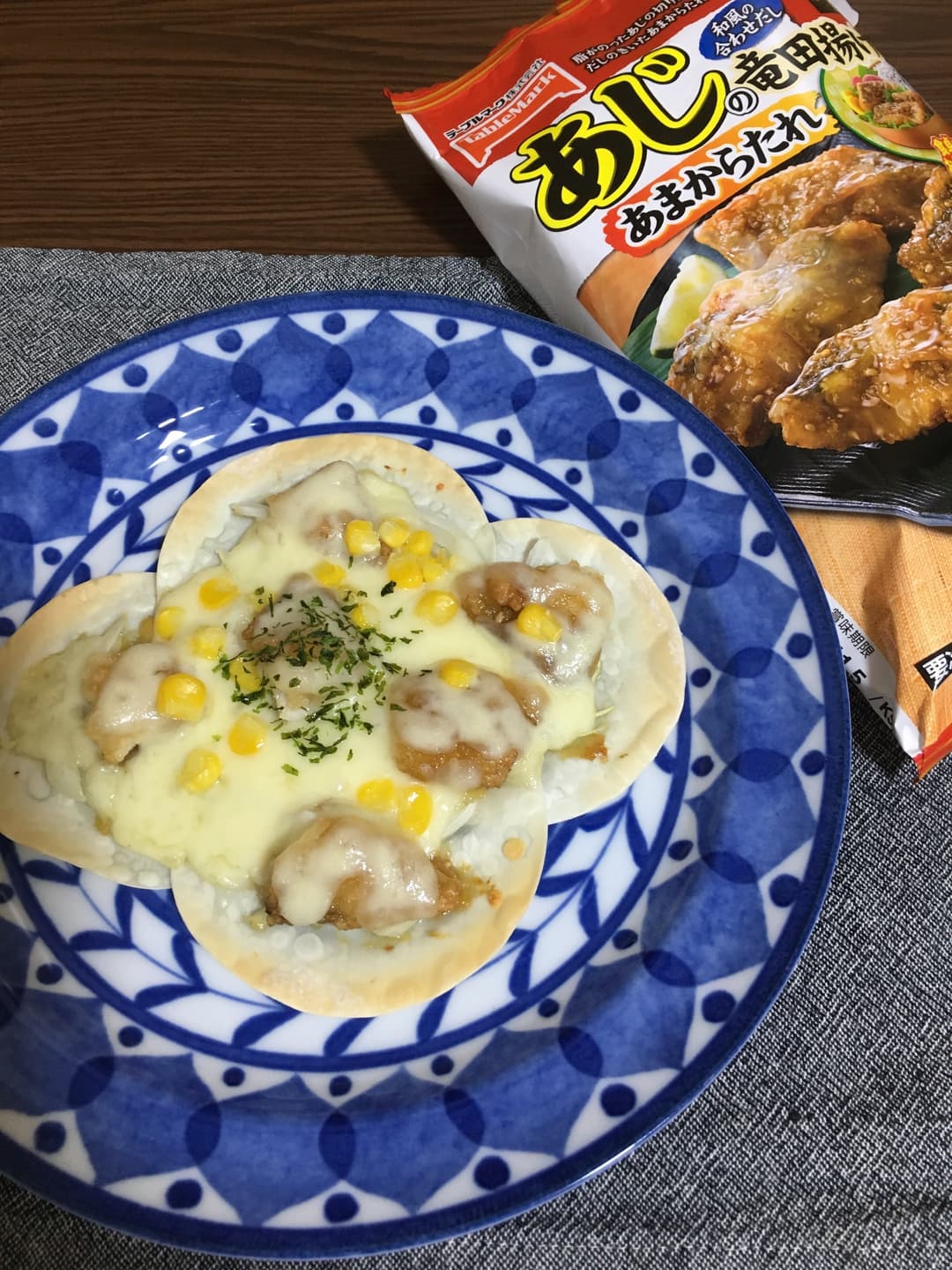 あじの和風ピザ☆お花バージョンの完成写真