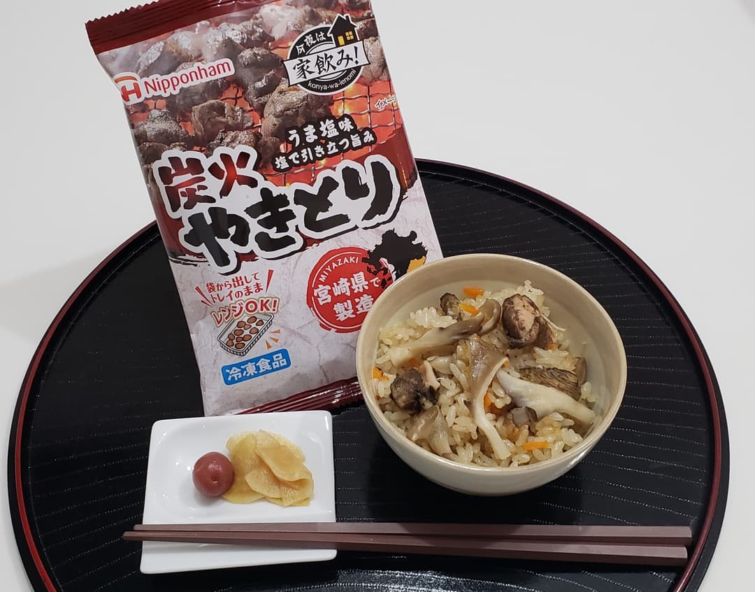 炭火やきとりで簡単炊き込みご飯の完成写真