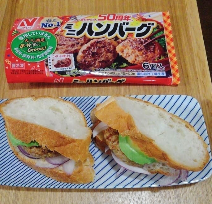 ハンバーグサンドの完成写真