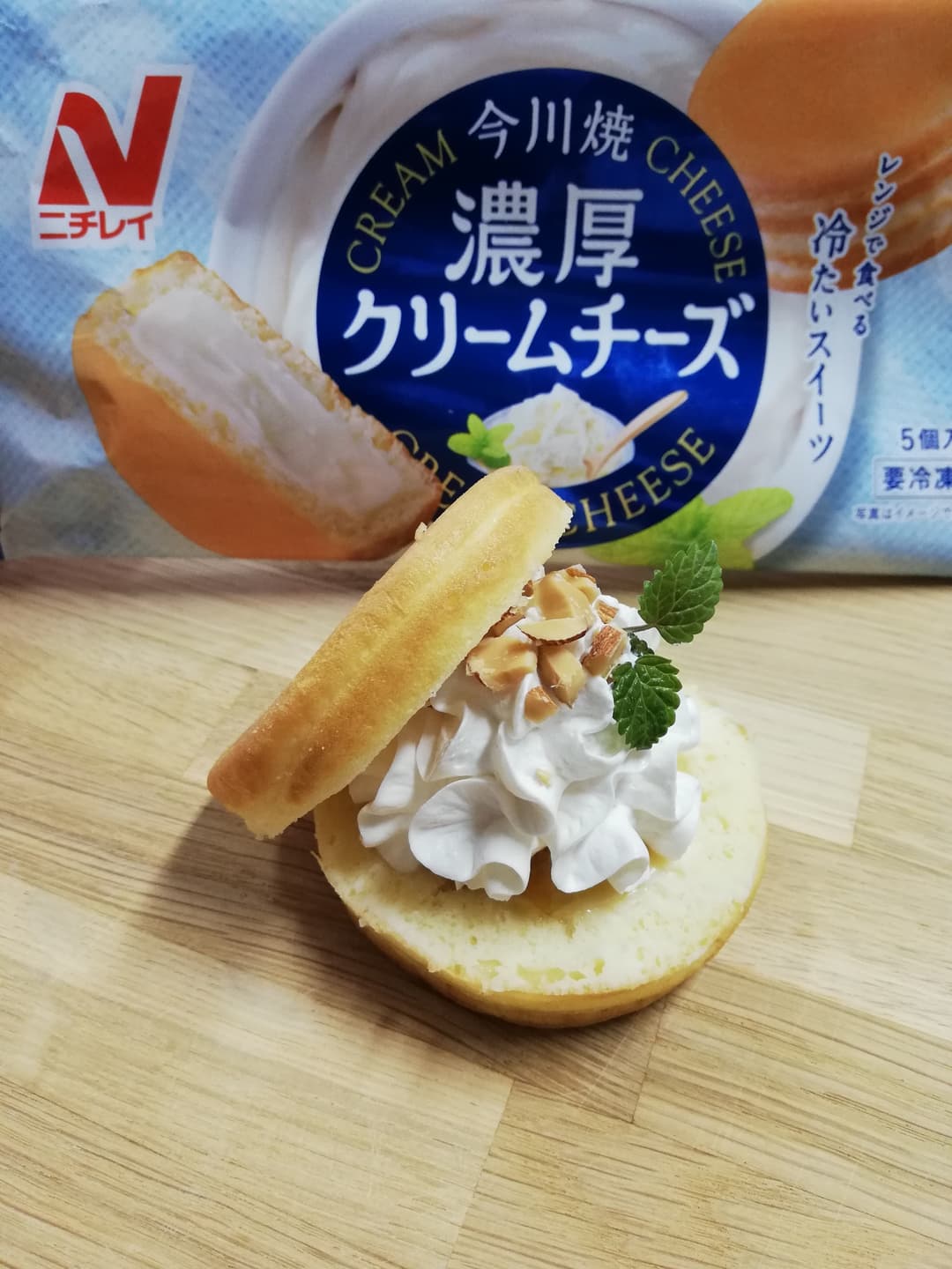 今川焼で簡単チーズケーキ風の完成写真