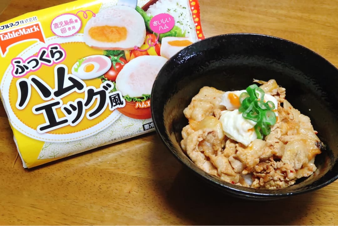 豚キムチ丼の完成写真