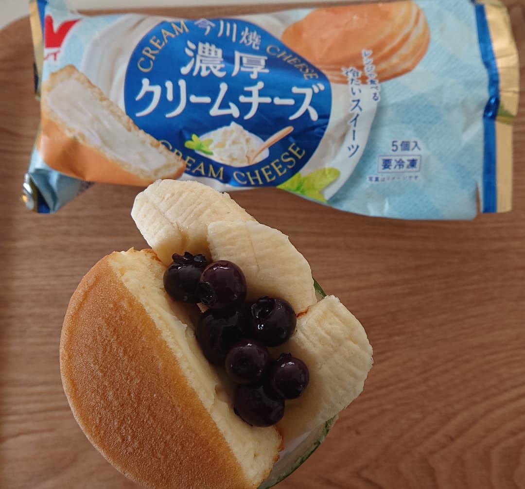 濃厚クリームチーズ今川焼のサクサクパフェの完成写真